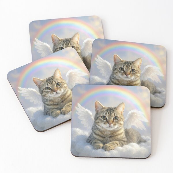 Item preview, Tabby Cat with Angel Wings on a Cloud designed and sold by Maria Dryfhout.
