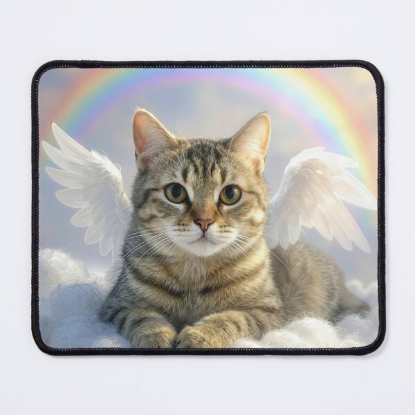 Item preview, Tabby Cat with Angel Wings on a Cloud designed and sold by Maria Dryfhout.