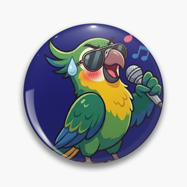 Item preview, Cool Concentrated Parrot Singing Karaoke - Anime Style Sticker & T-Shirt designed and sold by WalterAdd.