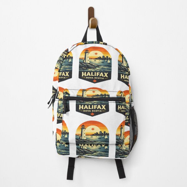 Item preview, Halifax Nova Scotia Lighthouse Sunset T-Shirt – Vintage Nautical Harbor Retro Travel Poster Design designed and sold by Globalcitytees.