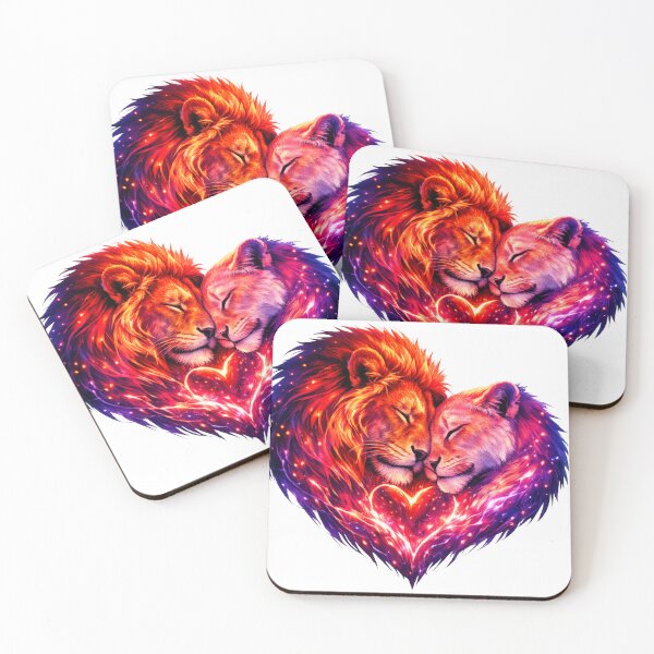 Item preview, Lion Love Heart Colorful Romantic Design designed and sold by HayatDesigns19.