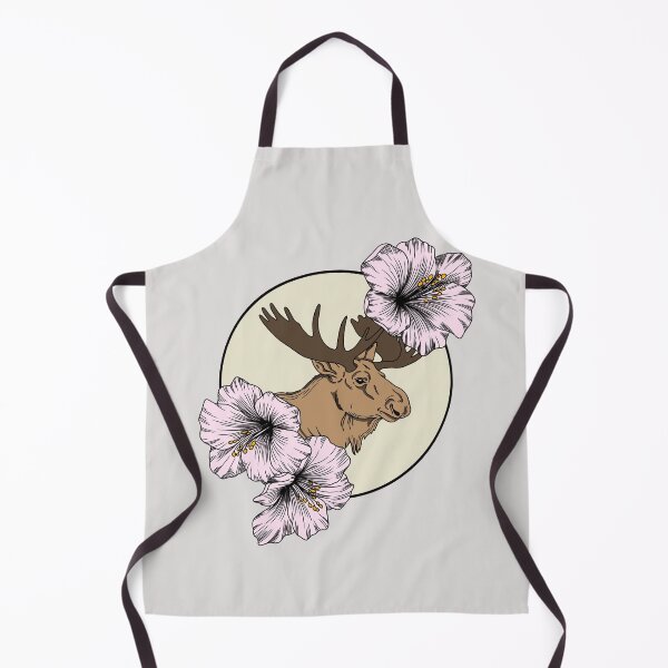 Item preview, Minimalistic moose with flowers designed and sold by Pamelarts.