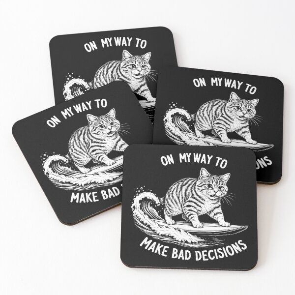 Item preview, On My Way to Making Bad Decisions cat Beach Vacation designed and sold by Kladhadredo.
