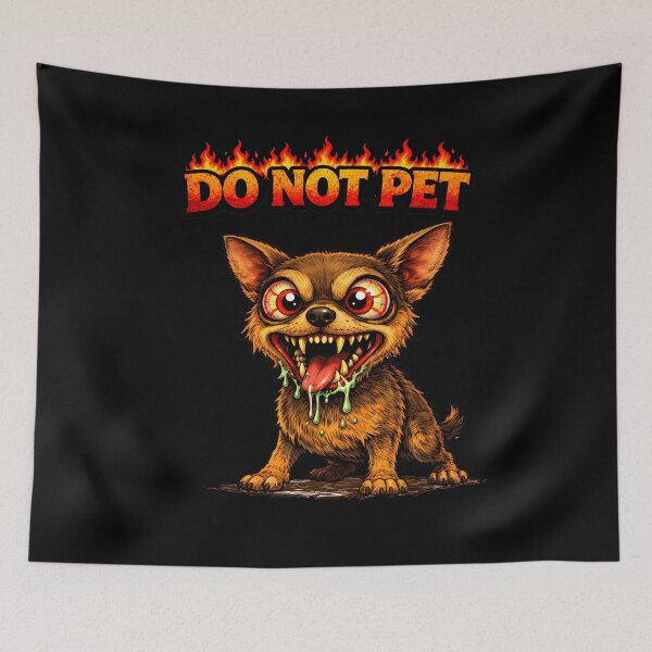 Item preview, Do Not Pet Crazy Chihuahua Funny Aggressive Dog Dark Humor Cartoon designed and sold by AuraloomAtelier.