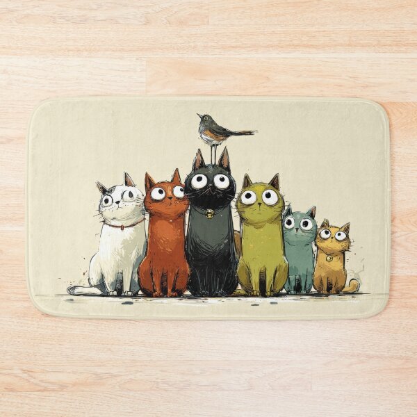 Item preview, Cats standing with a bird on top designed and sold by anytka.