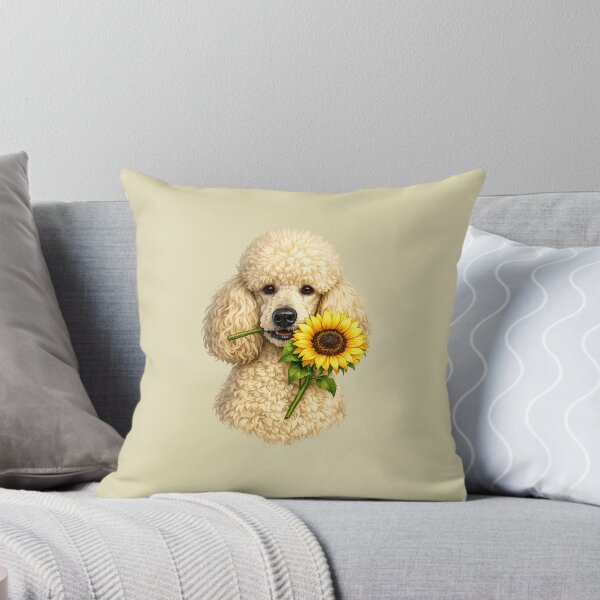 Item preview, Beige Poodle Holding Sunflower designed and sold by Silver  Stone.