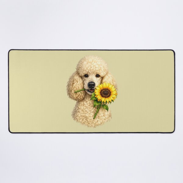 Item preview, Beige Poodle Holding Sunflower designed and sold by Silver Stone.