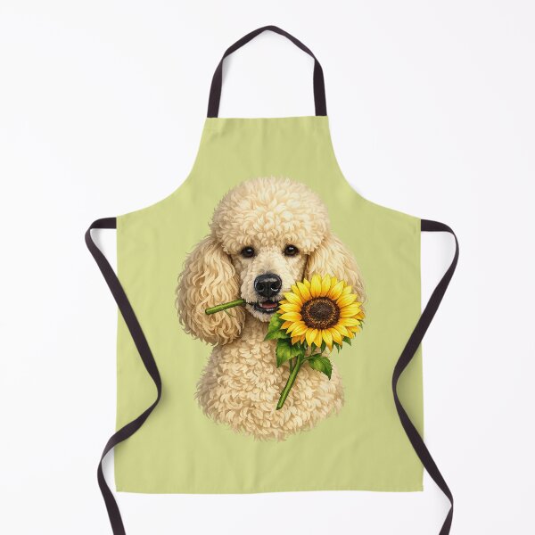 Item preview, Beige Poodle Holding Sunflower designed and sold by Silver Stone.