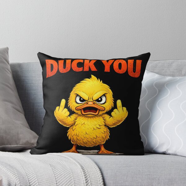 Item preview, Duck You Funny Rude Duck Cartoon Angry Sarcastic Humor Design designed and sold by AuraloomAtelier.