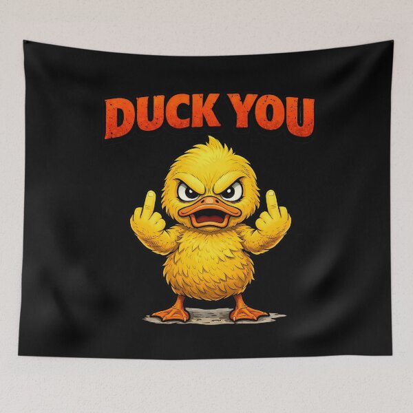 Item preview, Duck You Funny Rude Duck Cartoon Angry Sarcastic Humor Design designed and sold by AuraloomAtelier.