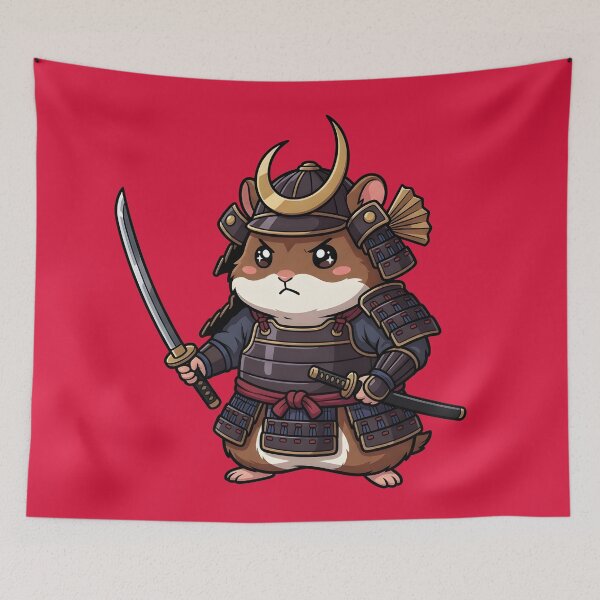 Item preview, Fierce Hamster Samurai Warrior - Chibi Anime Japan Mascot T-Shirt designed and sold by WalterAdd.