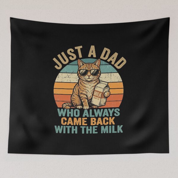 Item preview, Cat Papa Just A Dad Who Always Came Back with The Milk Funny designed and sold by OlakunleOloroz.