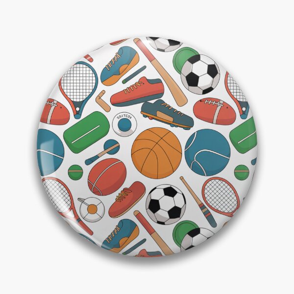Item preview, Colorful Sports Equipment Seamless Pattern designed and sold by Midnight Veil Designs.