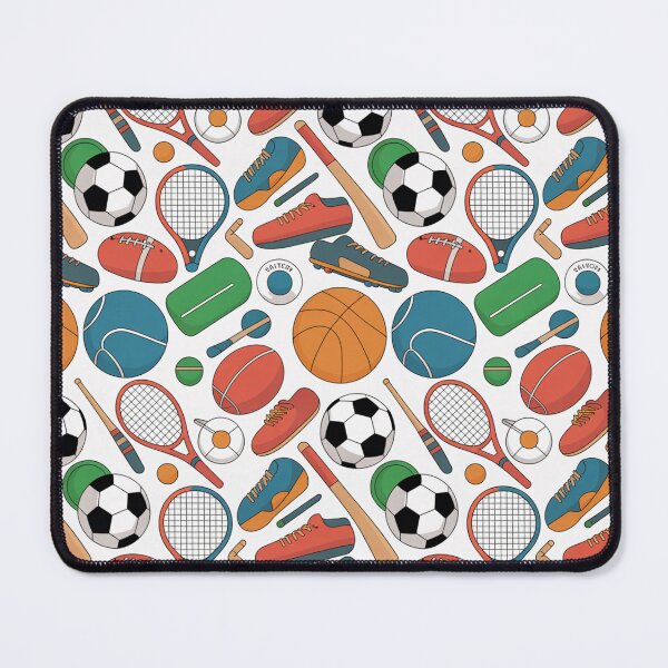 Item preview, Colorful Sports Equipment Seamless Pattern designed and sold by Midnight Veil Designs.