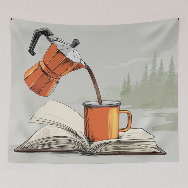 Item preview, Brewing coffee while reading a book designed and sold by anytka.