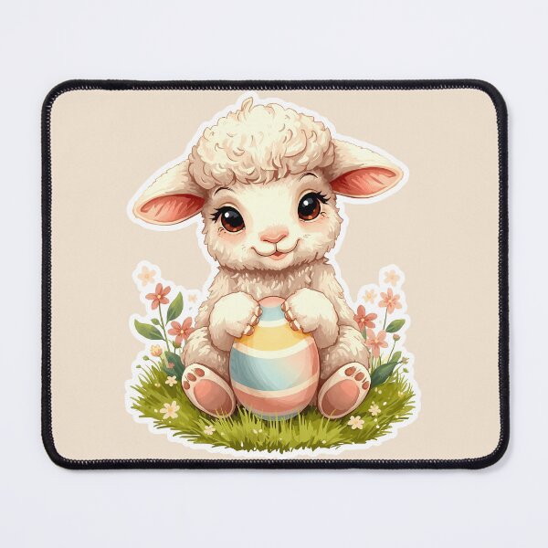 Item preview, Easter Lamb Holding Egg – Spring Animal Illustration designed and sold by Aileen404.