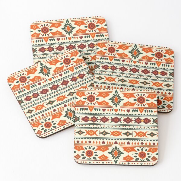 Item preview, Bold Folk Geometric Pattern with Ornamental Tribal Shapes | Vintage Ethnic Seamless Design designed and sold by RidaSalArt.