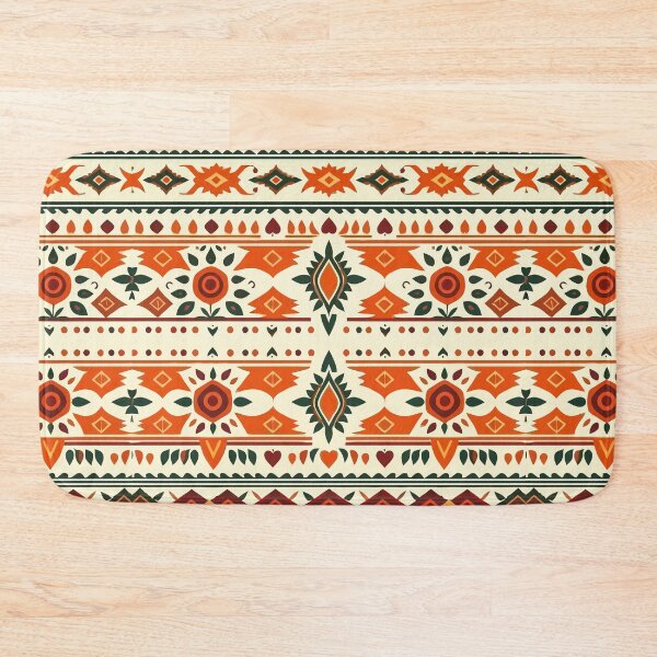 Item preview, Bold Folk Geometric Pattern with Ornamental Tribal Shapes | Vintage Ethnic Seamless Design designed and sold by RidaSalArt.