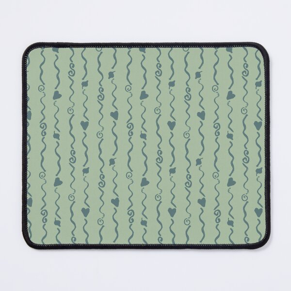Item preview, Swirls and Hearts Vertical Stripes Dark on Light Green designed and sold by Digitalmyth's Designs.