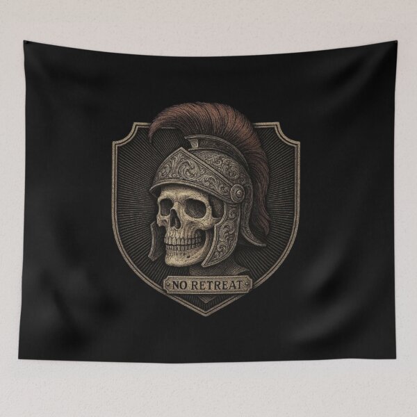 Artikelvorschau, No Retreat Skulls – Totenkopfkunst, gotische Totenköpfe, Zuckerschädel, Totenkopf-Tattoos & Skelett-Designs entworfen und verkauft von Typologystudios.