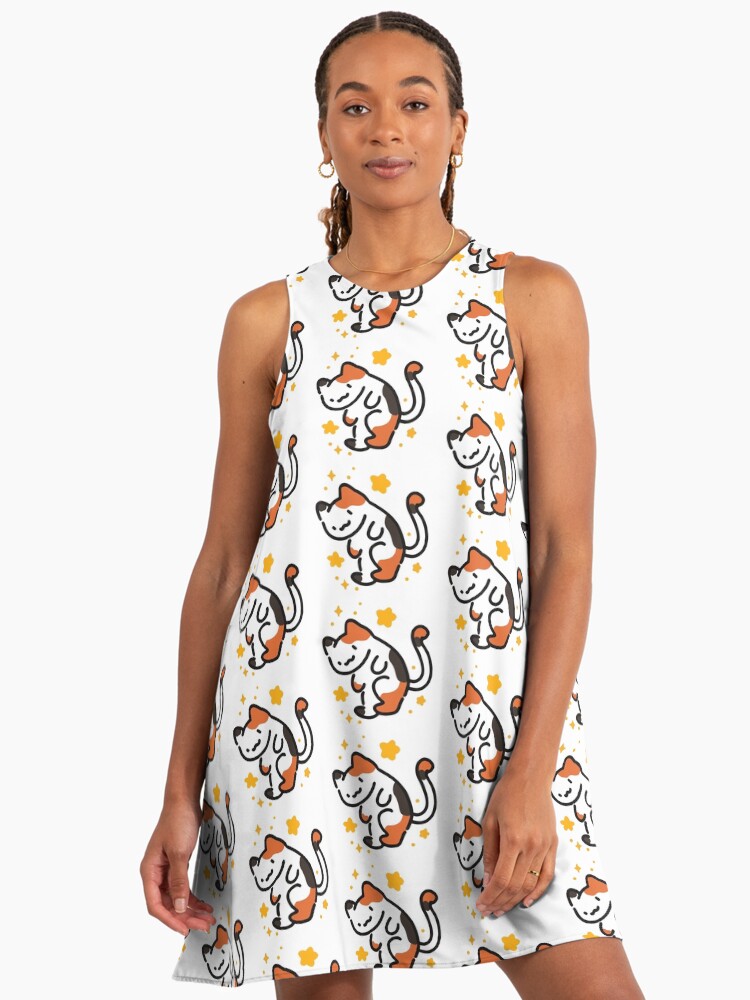 Calico Cat In The Sea Of Stars Calico Cat A-Line Dress