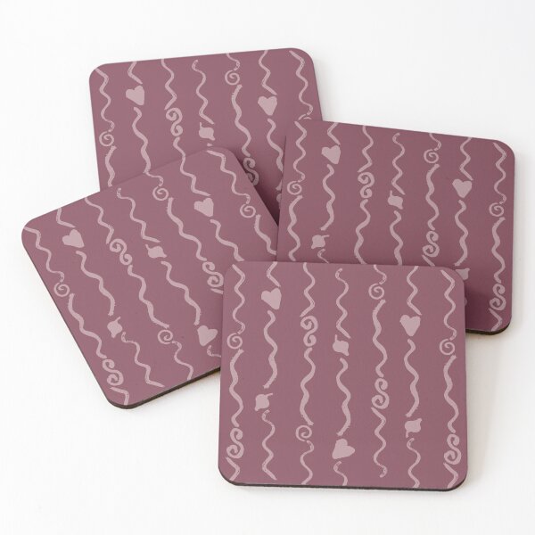 Item preview, Swirls and Hearts Vertical Stripes Pink on Maroon designed and sold by Digitalmyth's Designs.