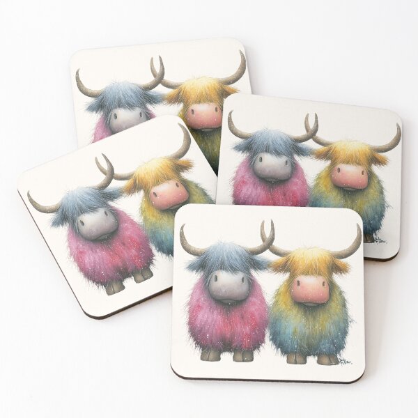 Item preview, Cute HiGHLaND SCoTTiSH CoWS ' The Tartan Coos ' Designs BY SHiRLeY MacARTHuR designed and sold by Shirley MacArthur Art.