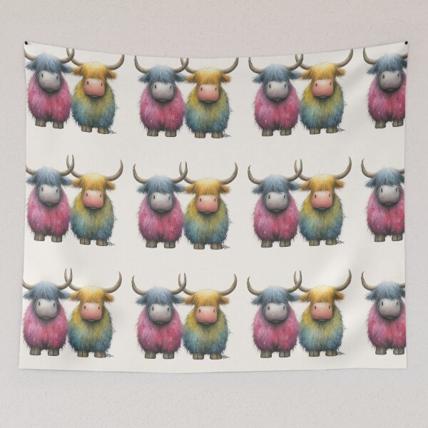 Item preview, Cute HiGHLaND SCoTTiSH CoWS ' The Tartan Coos ' Designs BY SHiRLeY MacARTHuR designed and sold by Shirley MacArthur Art.