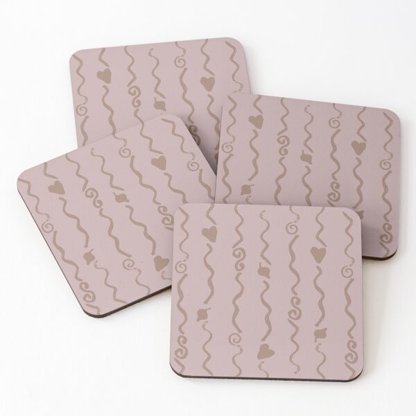 Item preview, Swirls and Hearts Vertical Stripes Gold on Pink designed and sold by Digitalmyth's Designs.