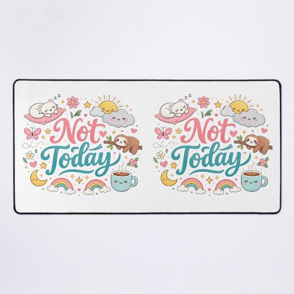 Item preview, Not Today Cute Aesthetic Design | Lazy Mood Funny Quote Illustration designed and sold by Sanika arts .