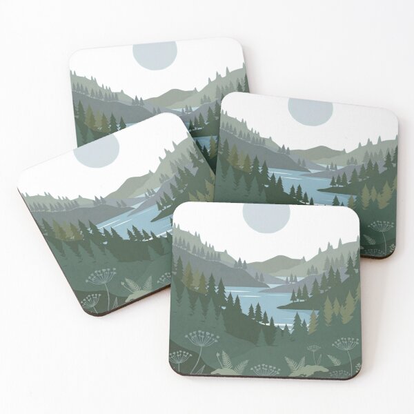 Item preview, Minimalist Pine Forest and Mountain Lake designed and sold by Artful Expression .