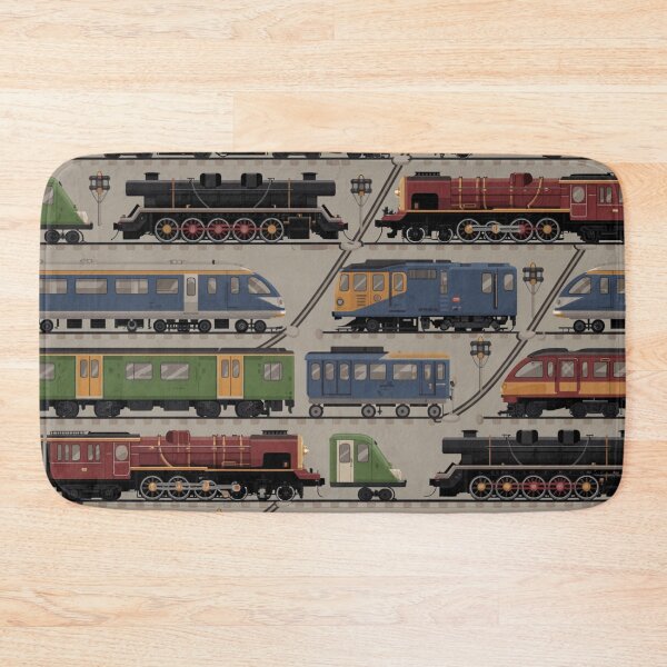 Item preview, Vintage & Modern Trains Seamless Pattern designed and sold by Midnight Veil Designs.