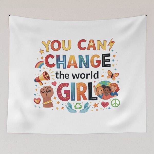 Item preview, Empowerment Girl Power Typography Design | You Can Change The World Feminist Quote | Motivational Women Graphic Tee designed and sold by GloboStyle Design .