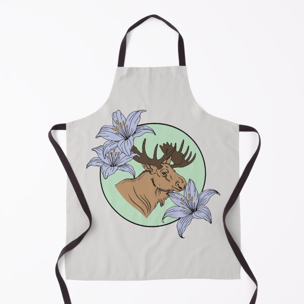Item preview, Minimalistic moose with flowers designed and sold by Pamelarts.