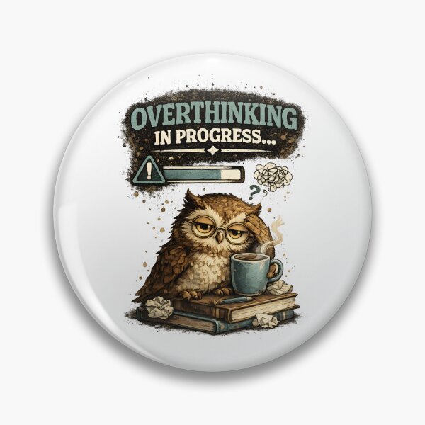 Item preview, Overthinking In Progress - Owl designed and sold by Stikaro.
