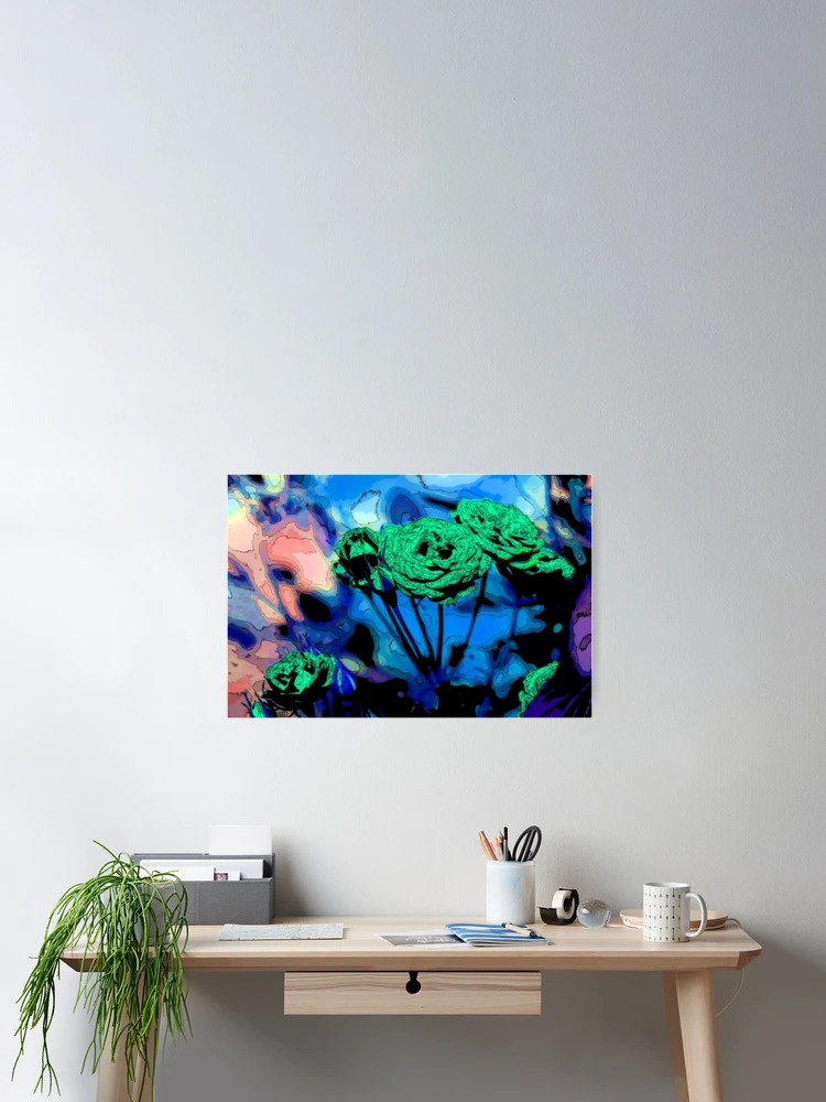 Thumbnail 2 of 3, Poster, Psychedelic Roses designed and sold by cuprum.