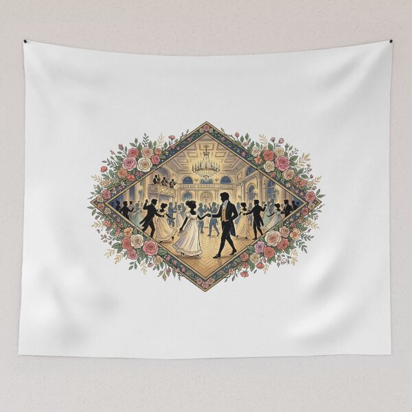 Item preview, Pride And Prejudice Regency Ball Floral Dance Art designed and sold by Fenay Designs.