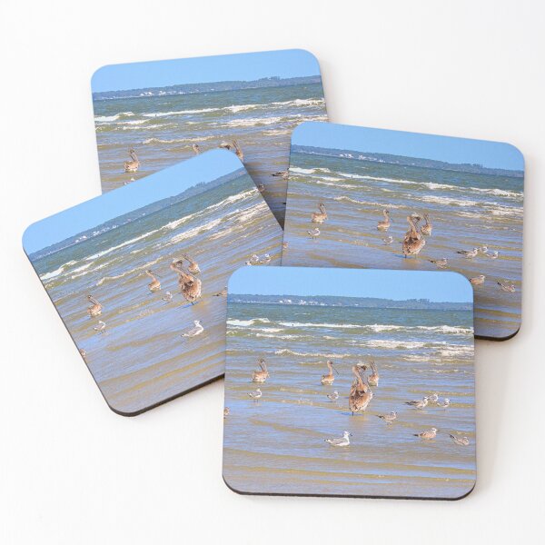 Item preview, Seabirds Gather on Hilton Head Shore designed and sold by LisaWootenPhoto.
