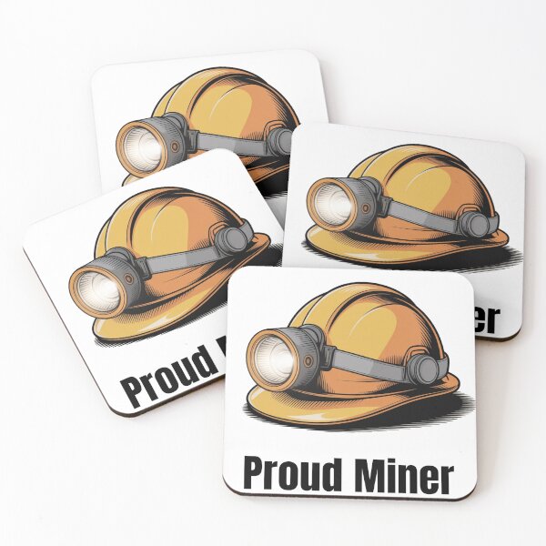 Item preview, Proud Miner Helmet – Yellow Hard Hat with Lamp Industrial Design designed and sold by KSGG.