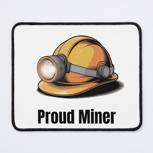 Item preview, Proud Miner Helmet – Yellow Hard Hat with Lamp Industrial Design designed and sold by KSGG.