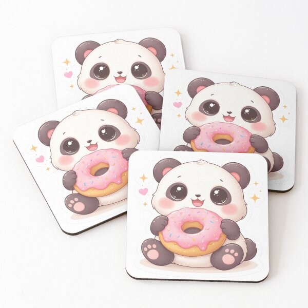 Item preview, Cute Panda Eating Donut Kawaii | Sweet Dessert Aesthetic Sticker designed and sold by Dasts Cart.