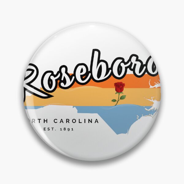 Item preview, Roseboro North Carolina Vintage Sunset Map - Town of Roses designed and sold by raynmandesigns.