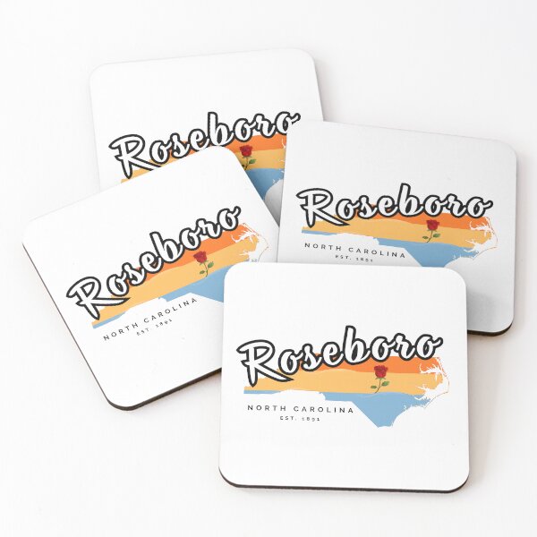 Item preview, Roseboro North Carolina Vintage Sunset Map - Town of Roses designed and sold by raynmandesigns.