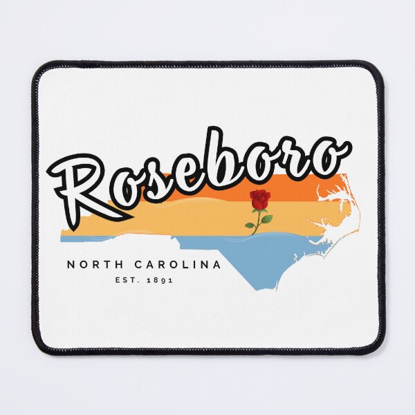 Item preview, Roseboro North Carolina Vintage Sunset Map - Town of Roses designed and sold by raynmandesigns.