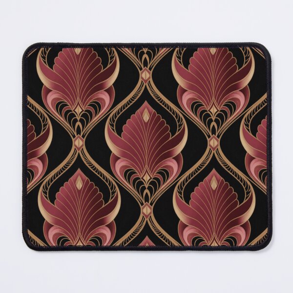 Item preview, Art Deco Burgundy & Gold Fan Seamless Pattern designed and sold by Midnight Veil Designs.