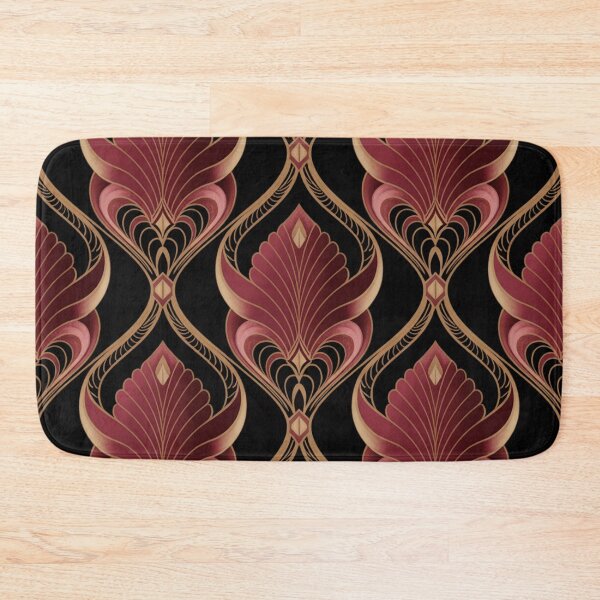 Item preview, Art Deco Burgundy & Gold Fan Seamless Pattern designed and sold by Midnight Veil Designs.