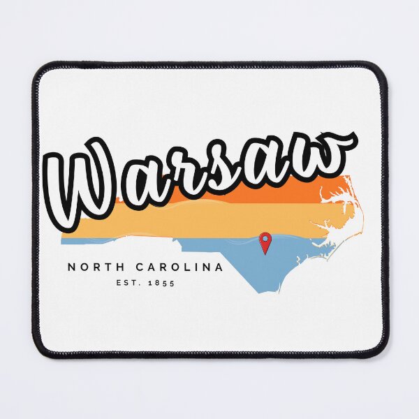Item preview, Warsaw North Carolina Vintage State Map Retro Design designed and sold by raynmandesigns.