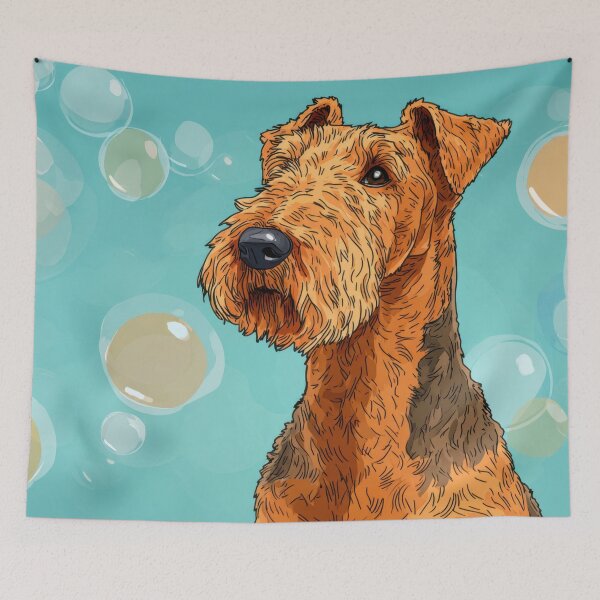 Item preview, Dog in bubbles on blue designed and sold by anytka.