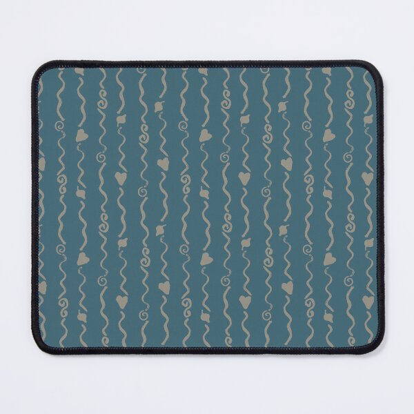 Item preview, Swirls and Hearts Vertical Stripes Tan on Teal designed and sold by Digitalmyth's Designs.
