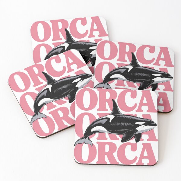 Item preview, Orca Graphic with Repeated Text – Minimal Ocean Design designed and sold by KSGG.